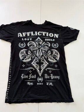 Affliction Men's 'Lost Souls' Graphic Tee - Black Sz M